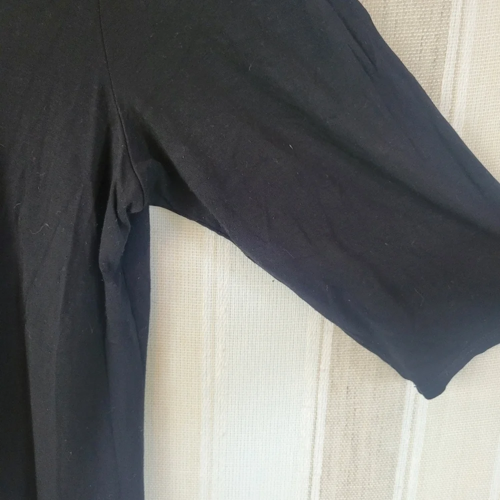 Eileen Fisher Soft Stretch‎ Jersey Knit Little Black Dress Size Medium - Picture 2 of 9